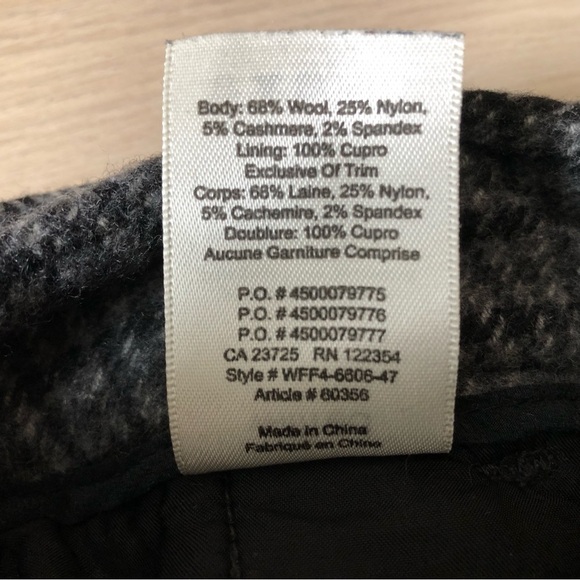 Aritzia Wilfred Front Tie Plaid Wool Cashmere Blend Pants in Charcoal Grey - Picture 9 of 13